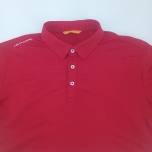 Louis Castel Mens Red Micro Stripe Short Sleeve Golf Polo Shirt Size 100 Large